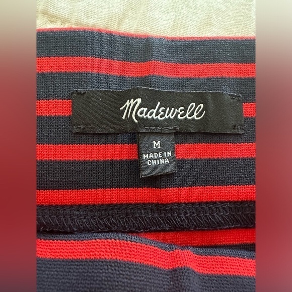 Madewell Red Navy Pencil City Sailor Stripe Skirt Size Medium - Picture 7 of 9